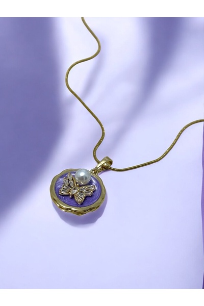 MAC CENTER Butterfly Detailed Steel Women's Necklace - Pendant - Valentine's ...