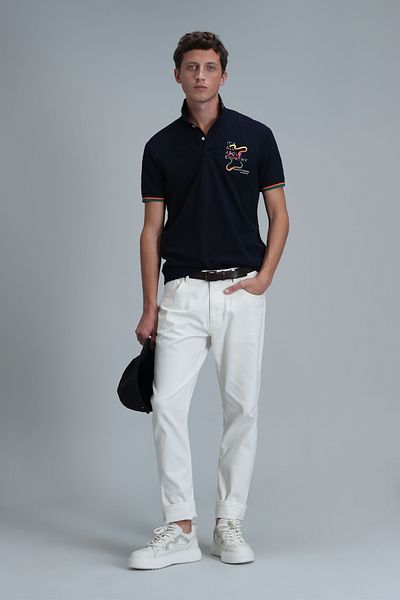 Lufian Tricou polo King Smart pentru bărbați, bleumarin