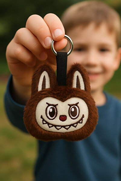 Işık kasabası LABUBU Anahtarlık Sarı Pop Mart Renkli Oyuncak Anahtarlık Sürpriz Ve Eğlenceli Canavar Monster