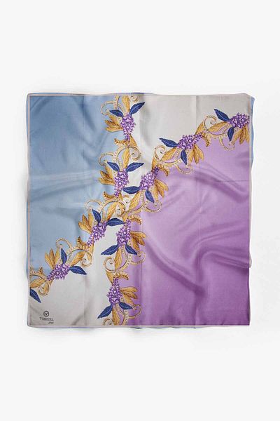 Vissona 80x80 Patterned Women's Bandana - 100% Silk