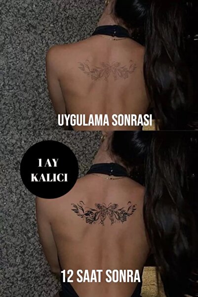 incebeltayt Kelebek Figürlü 12 Saat Sonra Kararan Geçici Dövme 1 Ay 30 Gün Kalıcı