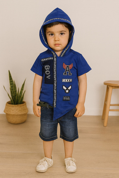 ARAS Σετ κουκούλα με τζιν σορτς