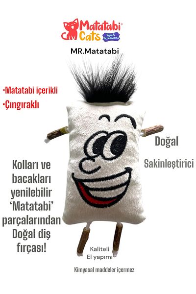 MATATABİ CATS Mr. Matatabi Sound Furry Cat Toy 12 Cm Matatabi (Does Not Contain Catnip/Herb)