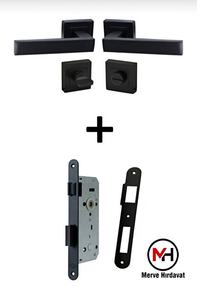 merveuras Kare Rozetli Kapı Kolu WC/KİLİT KAPI SET