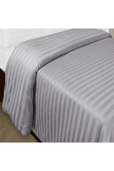 HomePuls Cearșaf de pilotă 2 persoane Damasc Policoton dungă 1 cm, 180 x 220 cm, Gri Deschis