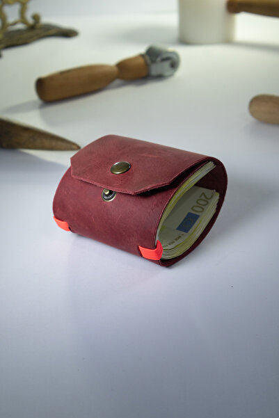 Tauran Genuine Leather Unisex Women's Men's Handmade Wallet with Magnetic Mon...