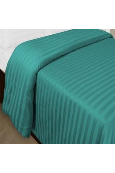 HomePuls Cearsaf de pilota 2 persoane Damasc Policoton dunga 1 cm, 180 x 220 cm, Turcoaz
