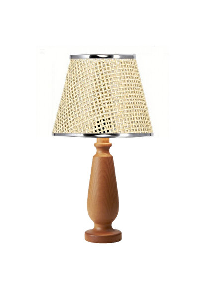 571 Store Magnolia Table Lampshade Wooden Body Fabric Headboard Decorative Table Lamp Night Light