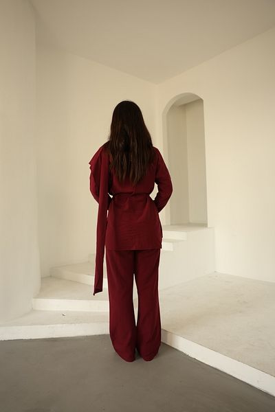 Vegove Linen Suit with Shawl Detail Trousers