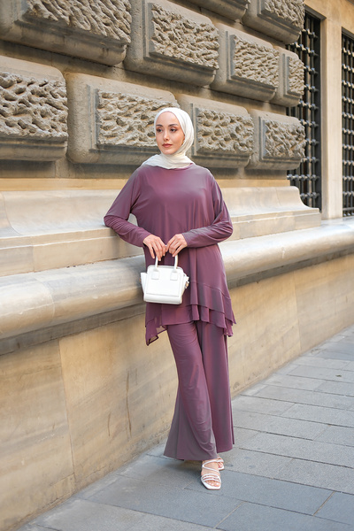 LOCCO Kadın Tül Detay İkili Takım Vişne Çürüğü