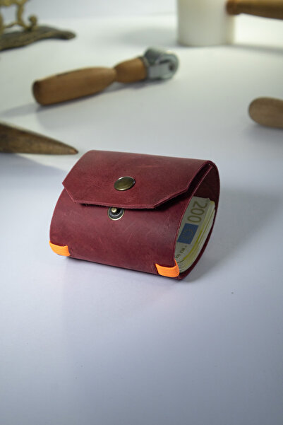 Tauran Genuine Leather Unisex Women's Men's Handmade Wallet with Magnetic Mon...