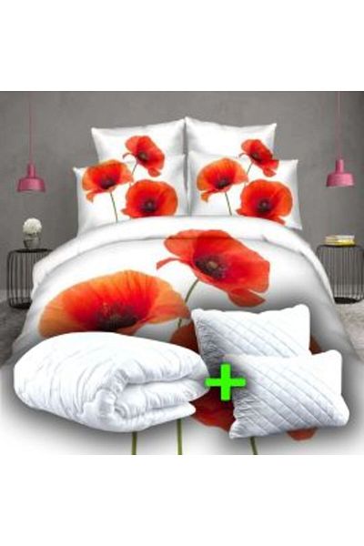 Ralex Economic Bedding Set Digital Print 3D + 2 Quilted Pillows 50 x 70 cm + Quilt 200 x 215 cm Spring Aut