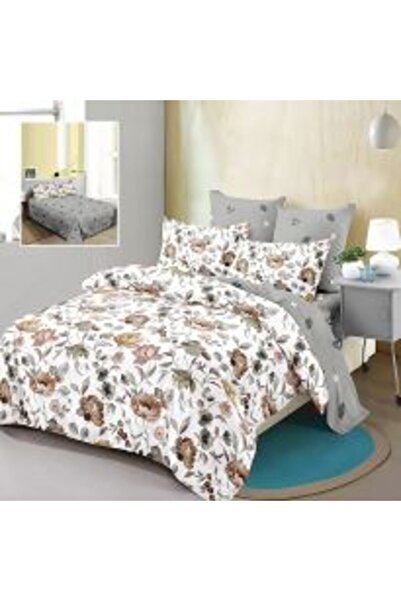 Ralex Quilted Bedspread Set 230 x 250 cm with 2 Pillowcases 50 x 70 cm, Brown Leaves