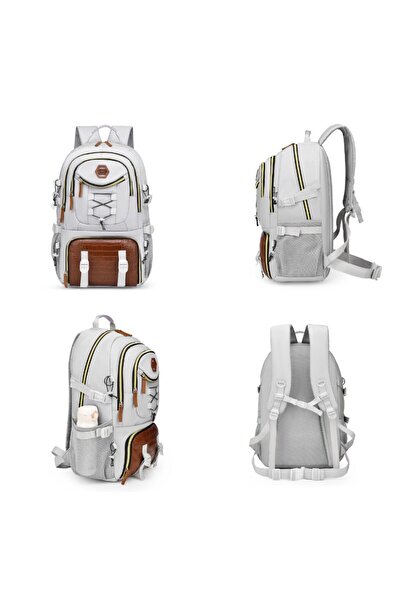 ONSG Multifunctional Travel Backpack, Flippy, for Hiking, Voyages, Canvas Oxford, 34x16x52 cm, White