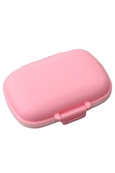 Camy Medicine Organizer, Plastic, 8 Compartments, 0.1 L, Pink, 11 x 7 cm