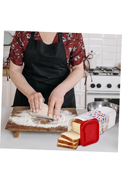 Primlife Bread Storage Box, Primlife, Plastic, 34 x 13 cm, Keeps Freshness, Red Lid