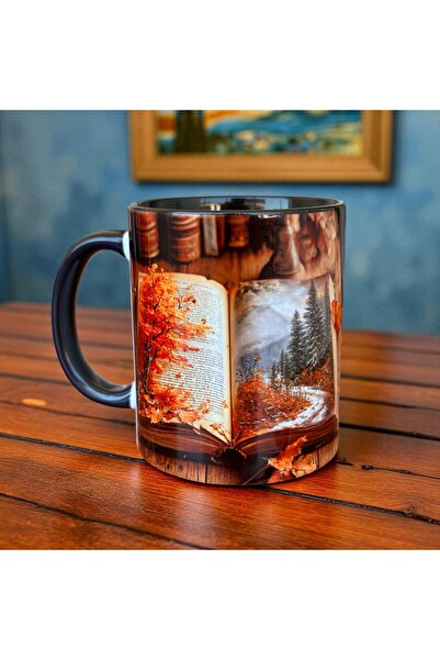 mug shop Library Book Quality Porcelain Design Mug - Gift Book Black Mug Cup
