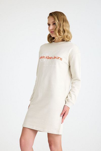 Calvin Klein Jeans 100% Cotton Women's Brand Logo Long Sleeve Clothes Eggshell Zw0Zw02029Acf