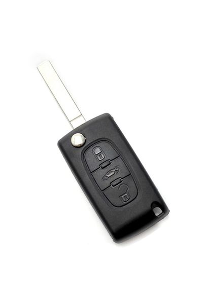 Primlife Citroen / Peugeot 307 Carcasa Tip Cheie Briceag cu 3 Butoane, Lama Va2sh3, Fara Suport Baterie, Buto
