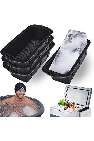 Lumely قالب مكعبات ثلج كبير جدًا، عبوة من 4 مكعبات ثلج بوزن 9.4 رطل للغطس البارد أو المبردات، قوالب ثلج من السيليكون