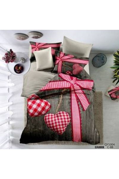 Ralex Double Bedding Poplin Percalle Printed 100% Cotton, 4 pieces, sheet 240 x 260 cm, duvet cover 200 x