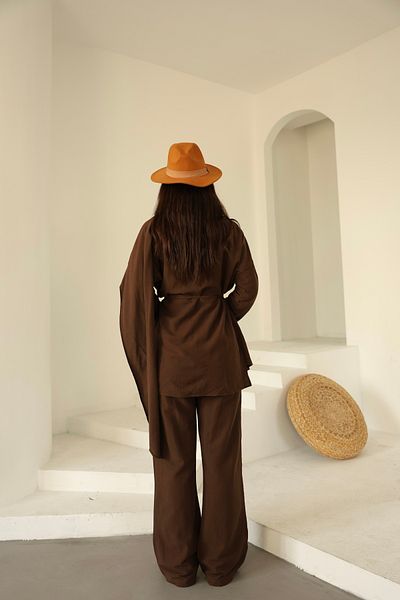 Vegove Linen Suit with Shawl Detail Trousers