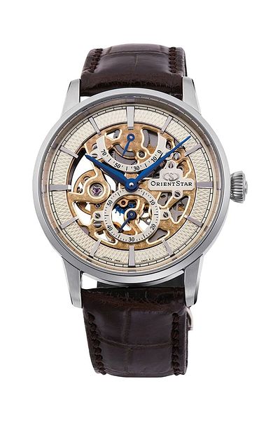 Orient Star Men's Gold Mechanical with Manual Winding, Orient F8B62, Japanese, 70 hr. power reserve, 22 stones