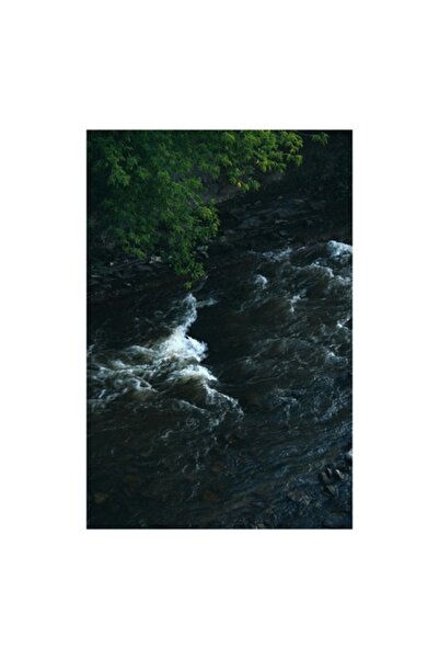 OEM Tablou Canvas, 'Apa curgatoare in amurg verde', 50 x 70 cm