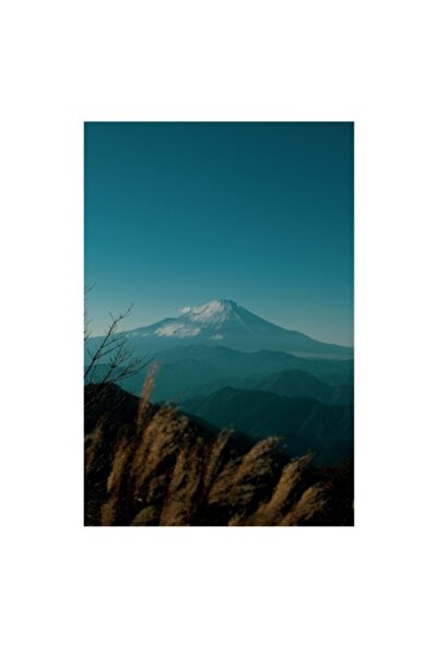 OEM Tablou Canvas, "Muntele imbratisat de cer senin", Munte, Cer, Zapada, Varf, Vegetatie, Orizont, Peis