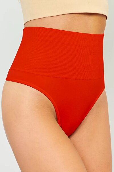 MİSTİRİK Mabet Model High Waist Comfortable Panties Corset Red Color011