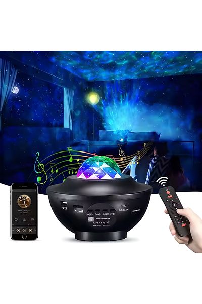 COOYA Night Light Star Projector, Colorful Starry Sky Atmosphere Night Light (Black)