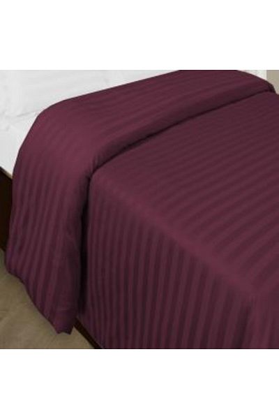 HomePuls Cearsaf de pilota 2 persoane Damasc Policoton dunga 1 cm, 180 x 220 cm, Rosu Visiniu