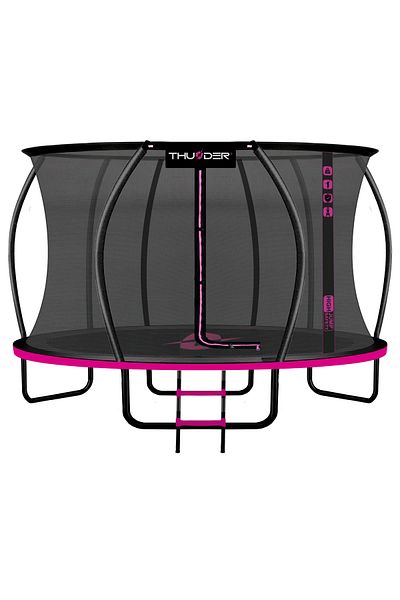 Thunder Children's trampoline, Diameter 427 cm, Inner net, max. 150 kg, with ladder, Pink