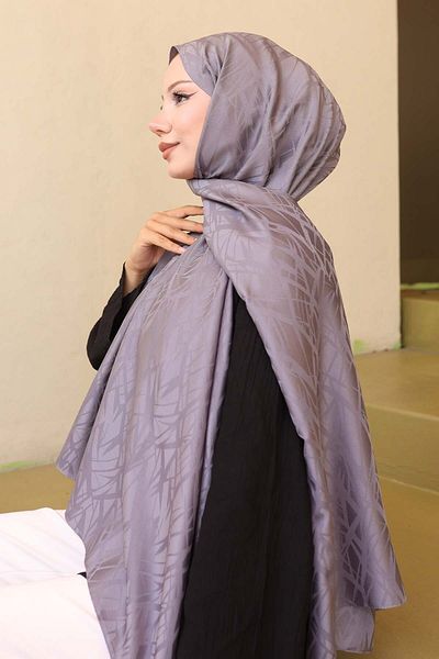 benguen Patterned Jacquard Shawl Anthracite İpk108