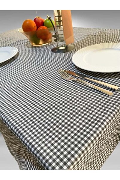 DEVRİM OLİVYA TEKSTİL 1St Class Black and White Gingham Tablecloth, Picnic Cloth, Table Cloth