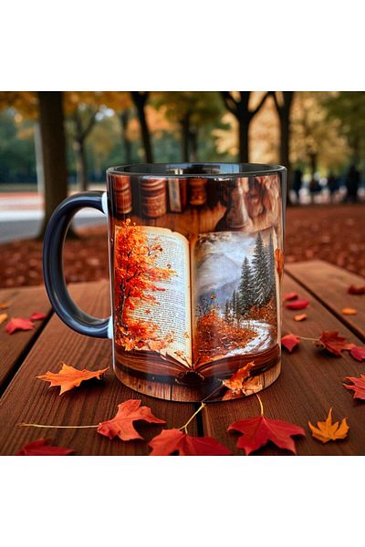 mug shop Library Book Quality Porcelain Design Mug - Gift Book Black Mug Cup