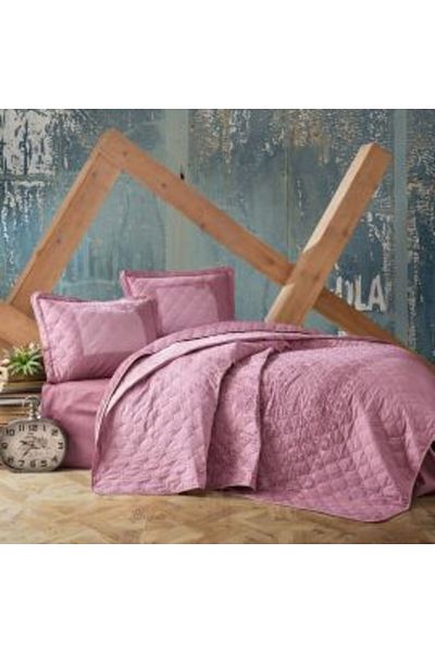 Clasy Quilted Double Bedspread 240 x 260 cm and 2 Pillowcases 50 x 70 cm, Pink RISA V 2