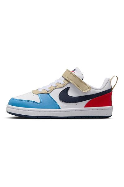 Nike Court Borough Low Recraft Kids Shoes - White/Light Crimson/Blue Beyond