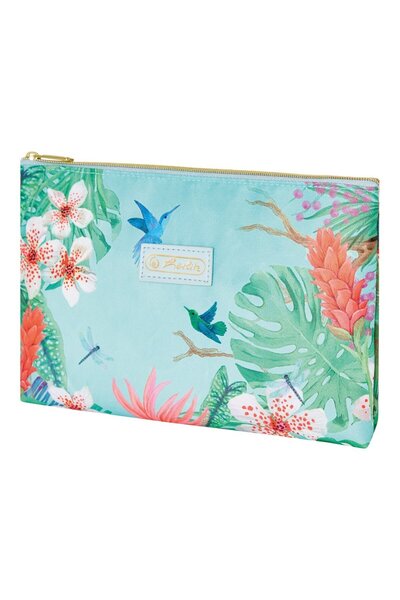 Herlitz Penar plat Etui, multicolor, dimensiuni 22x15x2,5 cm, material textil, motiv Ladylike Jungle