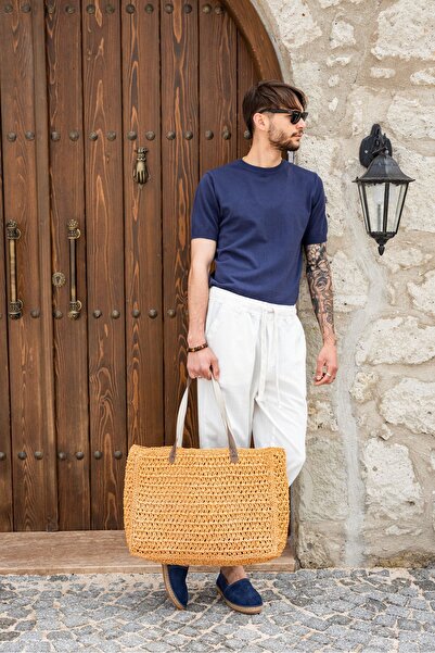 no7man Briss Navy Blue Crew Neck Knitwear Tshirt