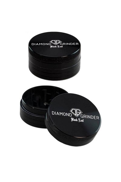 Black Leaf Grinder Black Leaf Diamond Aluminum Aerospatial Black 2 Parts Ø40mm