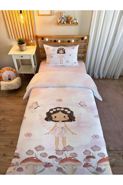 Evmila Double Sided Princess Girl Patterned - Printed Single Duvet Cover Set