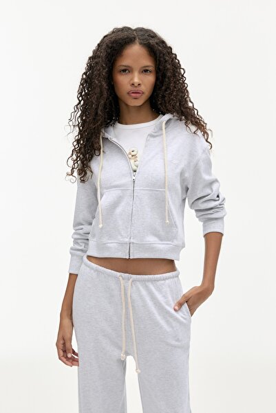 Pull & Bear Kapüşonlu fermuarlı sweatshirt