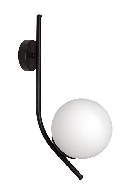 ABAJUR EVİM Sofia Black Case White Glass Wall Sconce
