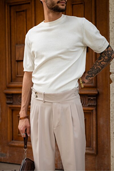 no7man Briss White Crew Neck Knitwear Tshirt