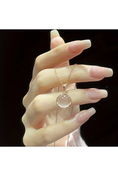 bluecatbijouterie KİRAZ ÇİÇEĞİ PEMBE KRİSTAL KOLYE
