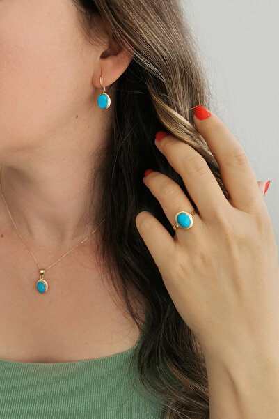 Aslı Gold Firuze Taşlı Altın Mini Set