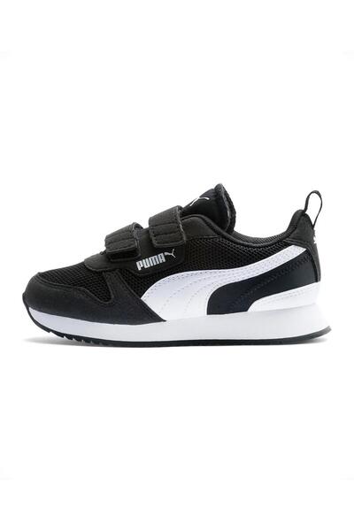 Puma R78 V Hook-and-Loop Strap Closure Sneakers - Black & White