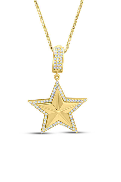 Aslı Gold Taşlı Altın Yıldız Charm Kolye (KLY1448)