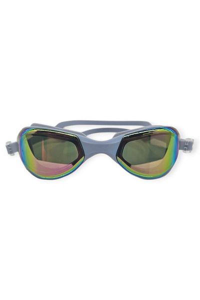 Budi Mirrored Swimming Goggles with Silicone Earplugs Gift Gray - 9009-m